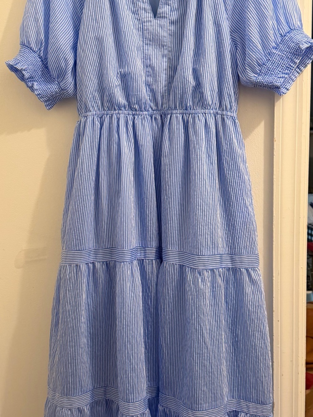 THML Light Blue Striped Midi Dress - Picture 2 of 4